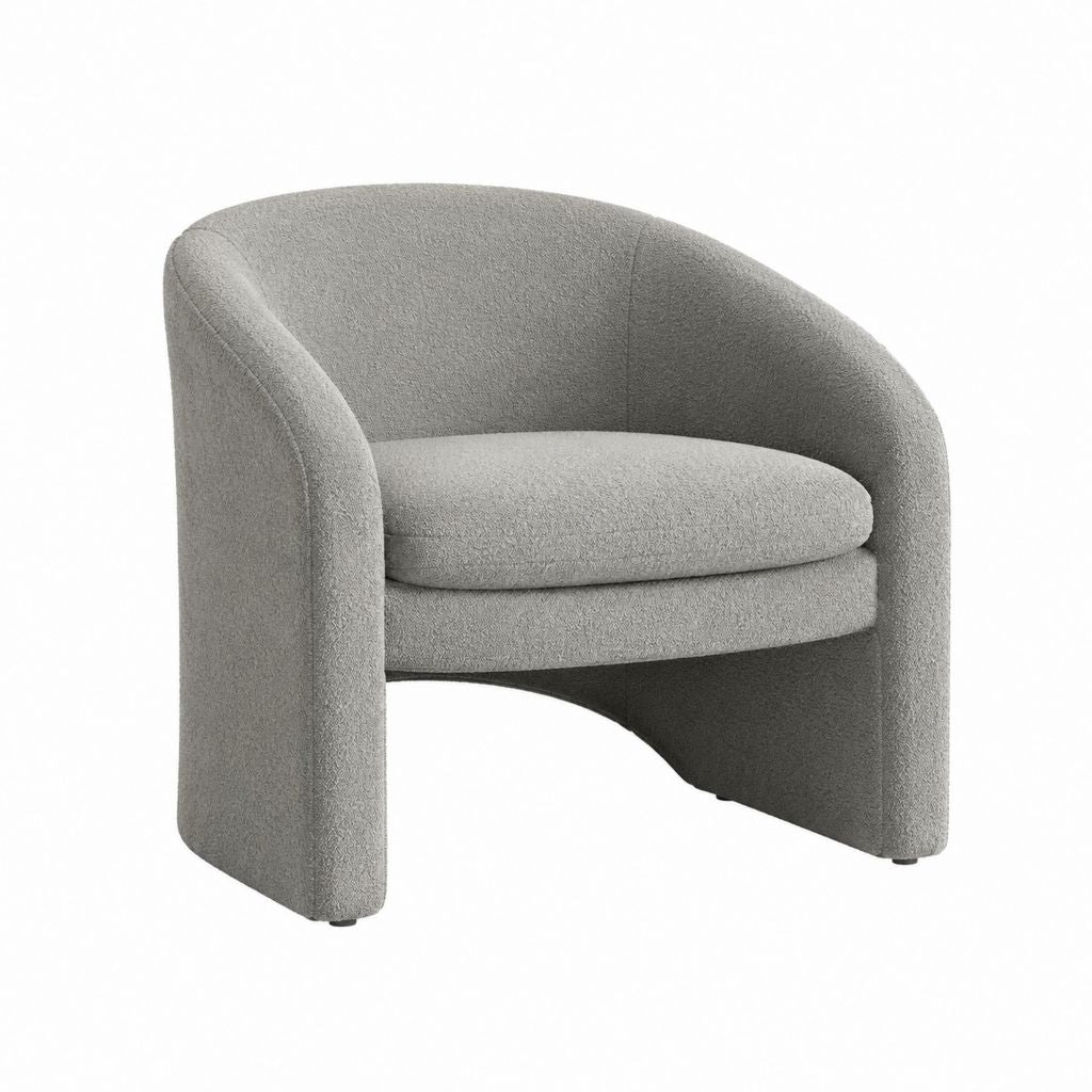 Runder Cocktailsessel Grau mit Polyester-Bouclé Bezug 76 x 72 x 75 cm