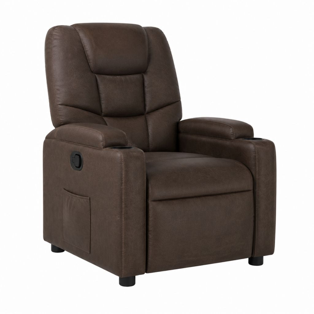 Relaxsessel Fernsehsessel mit Liegefunktion Dunkelbraun Mikrofaser 86 x 92 x 100 cm