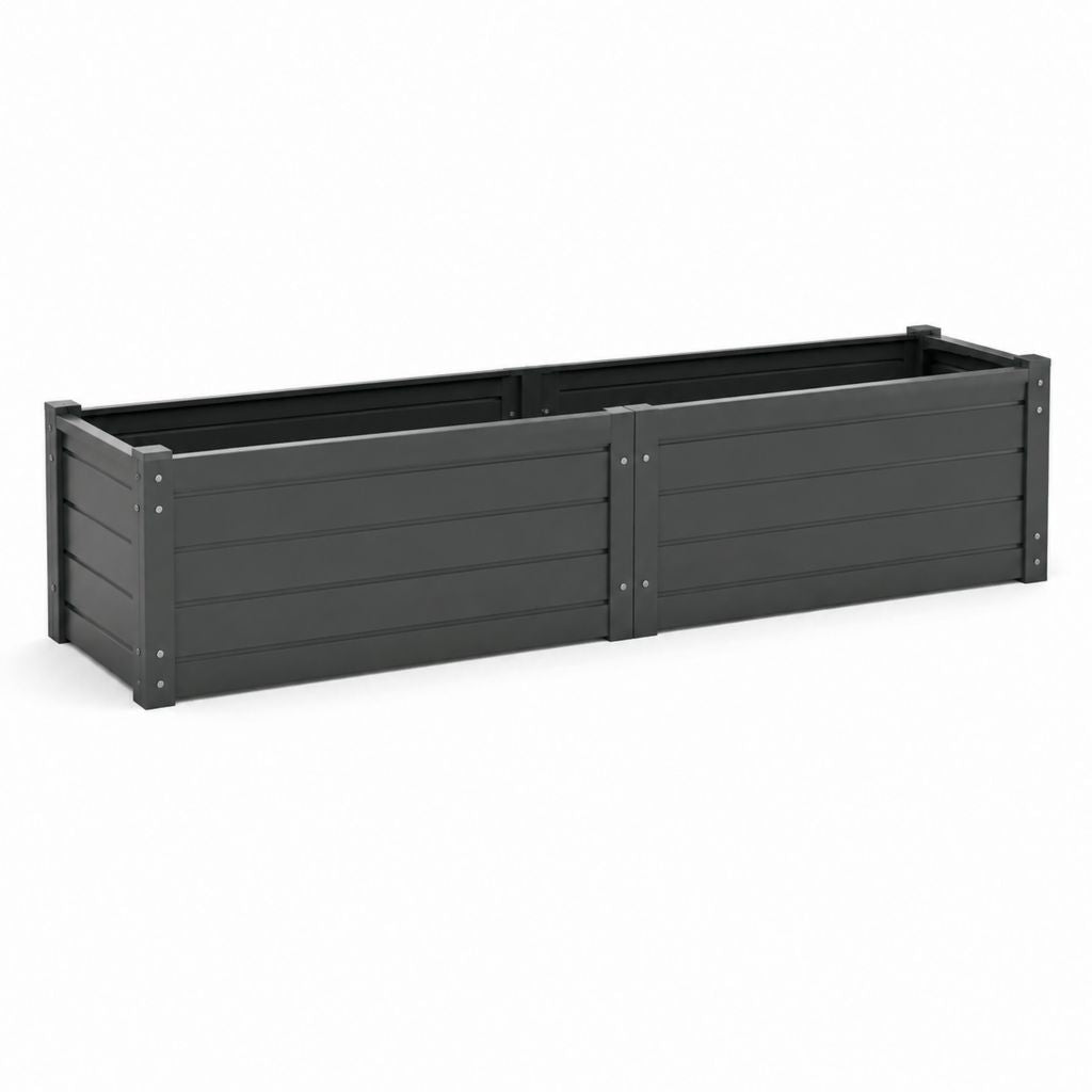Hochbeet rechteckig Anthrazit verzinkter Stahl 200 x 100 x 45 cm