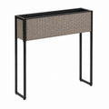 Balkonpflanzkasten mit Gestell Grau PE-Rattan Stahl rechteckig 80 x 25 x 80 cm
