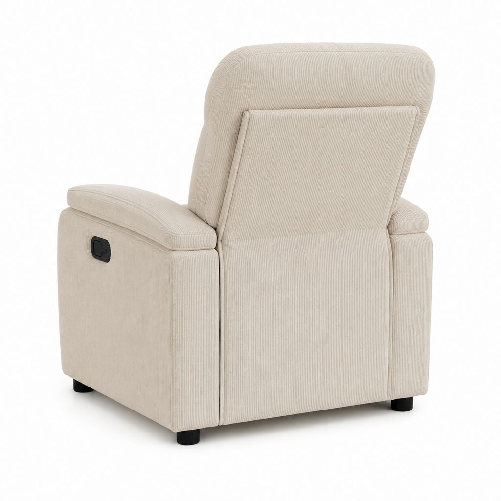 Elektrischer Relaxsessel Fernsehsessel Beige mit Polyester-Cordbezug 76 x 90 x 104 cm