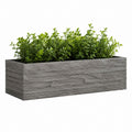 Pflanzkasten rechteckig Grau aus Polypropylen in Steinoptik 100 x 40 x 40 cm