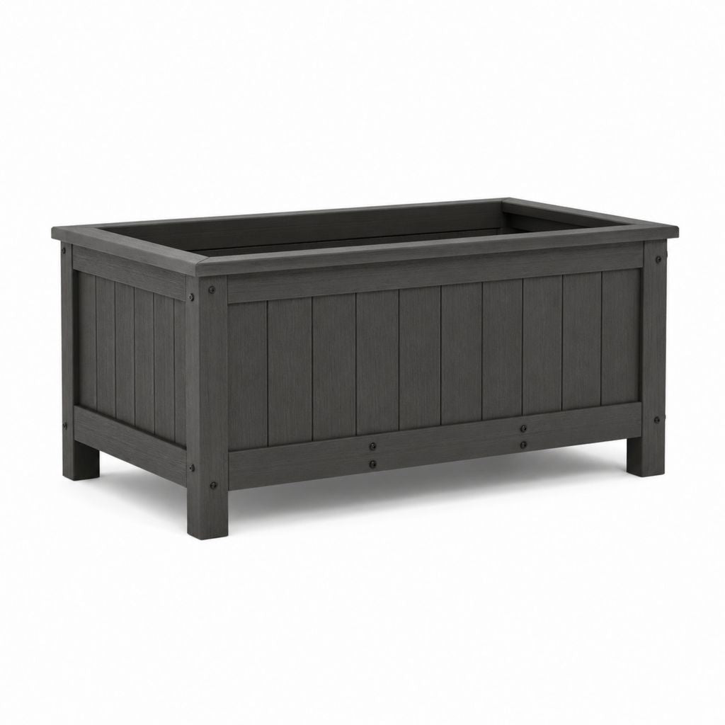 Hochbeet Pflanzkasten Anthrazit WPC Rechteckig 80 x 40 x 40 cm