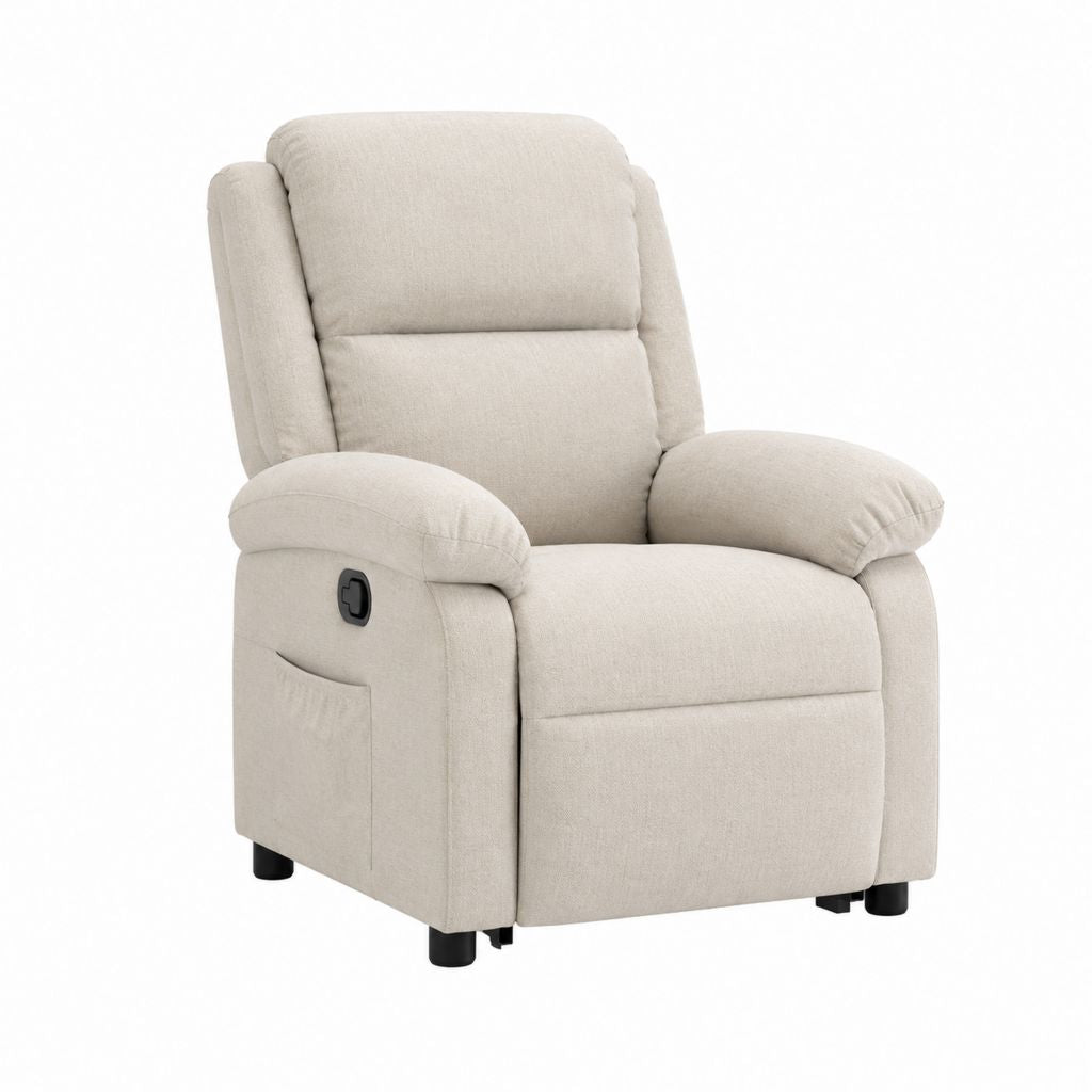 Relaxsessel Beige mit manuellem Liegemechanismus Polyesterbezug 84 x 94 x 102 cm