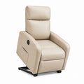 Elektrischer Relaxsessel Beige PU-Kunstleder mit Liegefunktion 76 x 92 x 104 cm