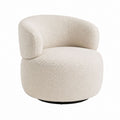 Drehsessel Creme Bouclé aus 100 % Polyester rund 80 x 78 x 76 cm