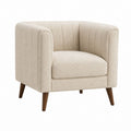 Cocktailsessel Creme Polyester-Bouclé mit Massivholzbeinen 78 x 75 x 78 cm