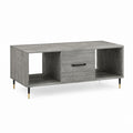 Couchtisch mit Schublade und offenen Fächern Grau Spanplatte rechteckig 100 x 50 x 45 cm
